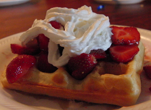 Put your own U Pick strawberries on your own homemade waffles!
